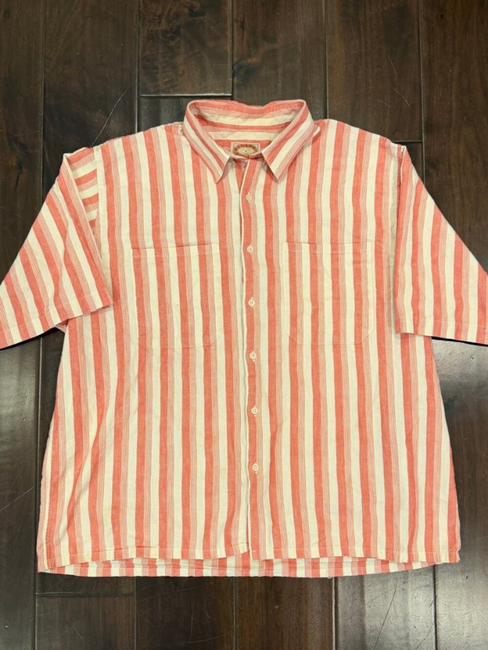 Vintage Banana Republic striped short sleeve shirt coral XL